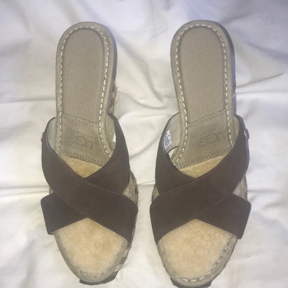 UGG AUSTRALIA MARGOT WEDGE SANDALS - Picture 2 of 12